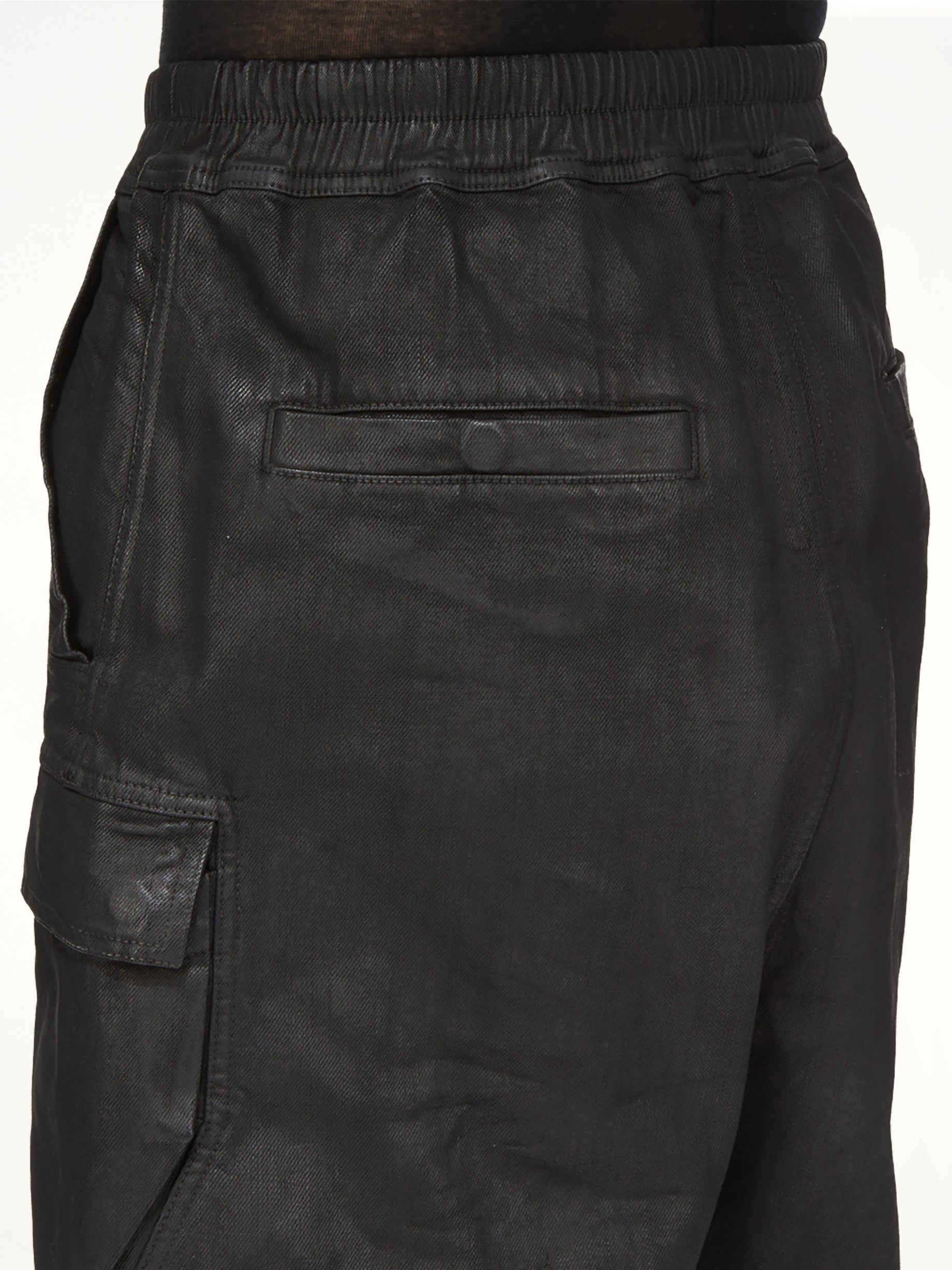 Megacrust Denim Cargobela Shorts in Black Wax