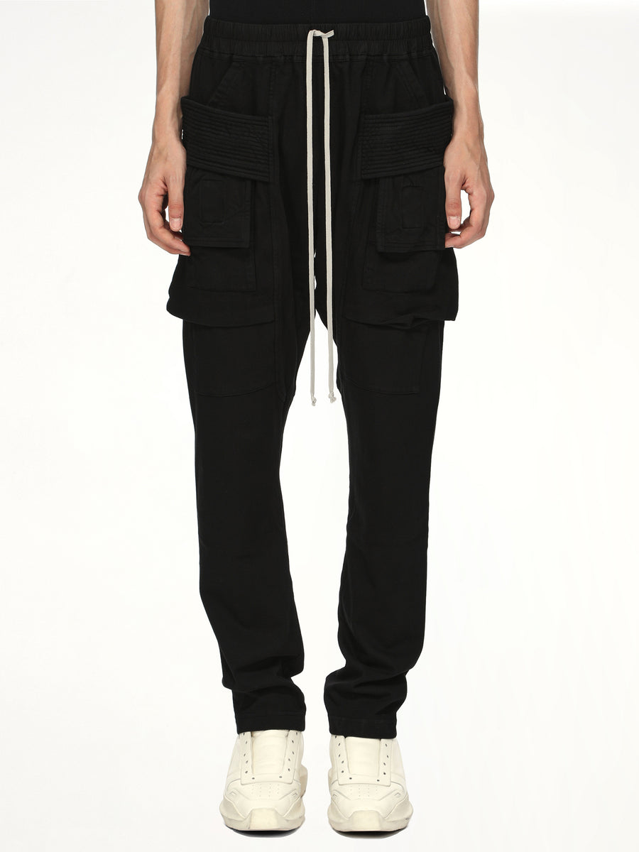 Heavy Jersey Creatch Cargo Drawstring in Black