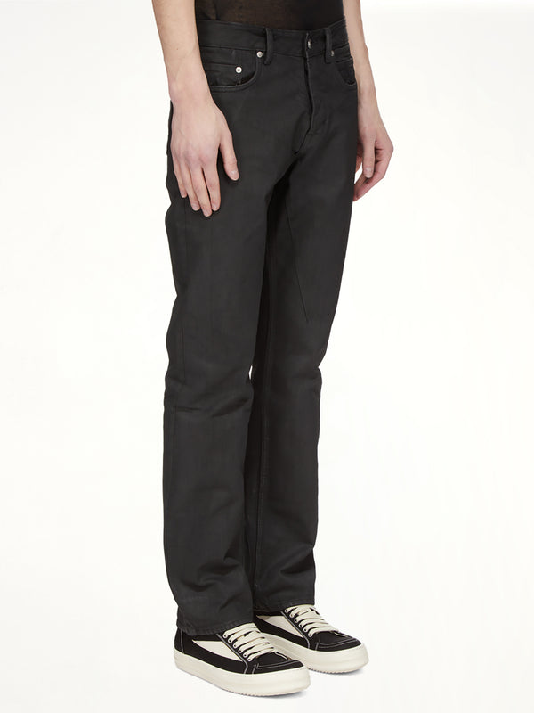 13oz Denim Fog Cut Jeans in Black Wax
