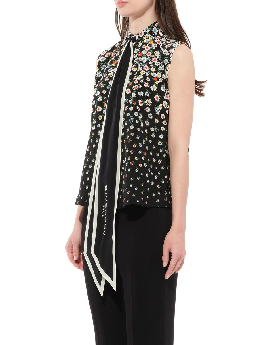 Daisies Sleeveless Shirts in Black