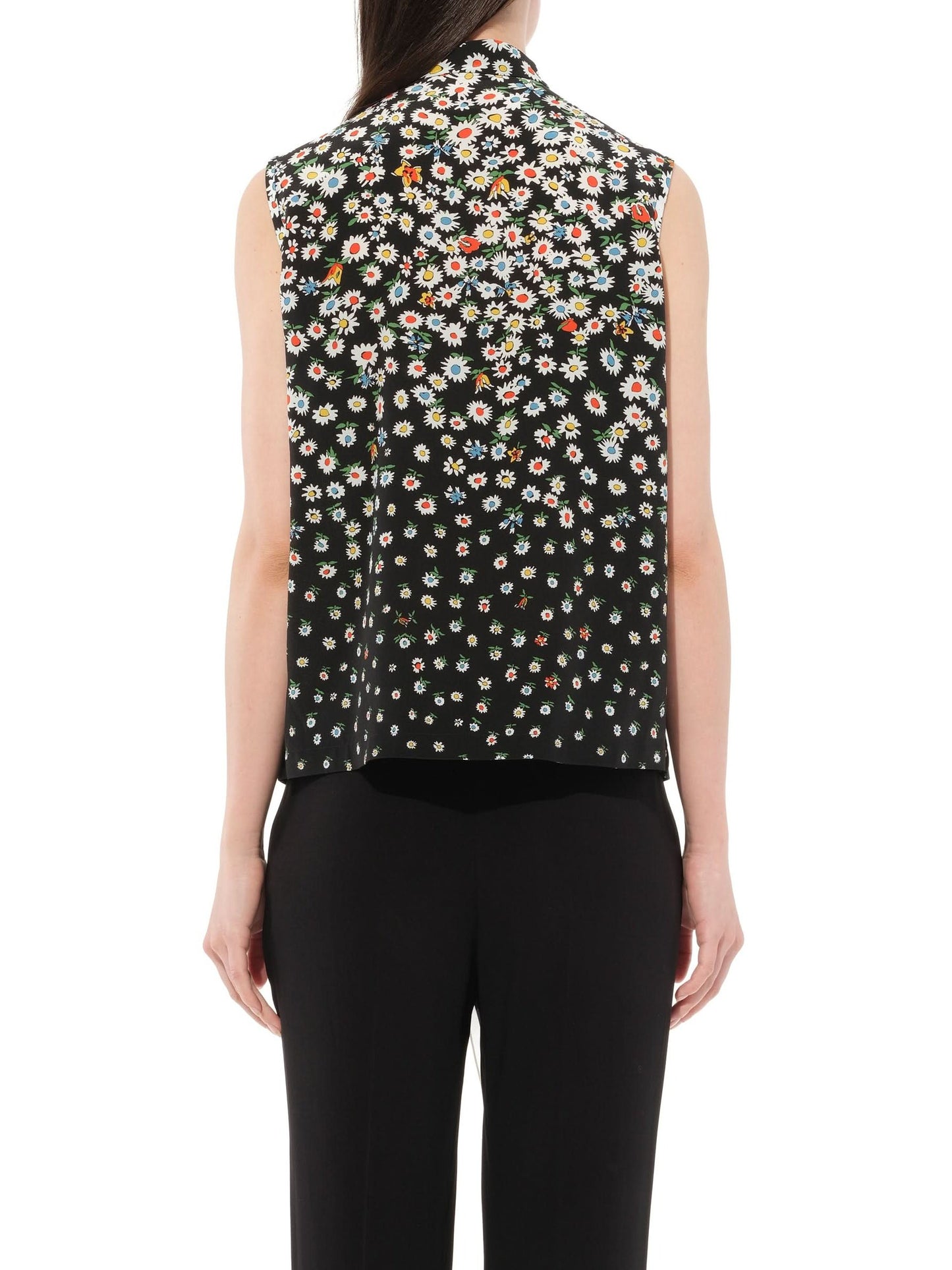 Daisies Sleeveless Shirts in Black