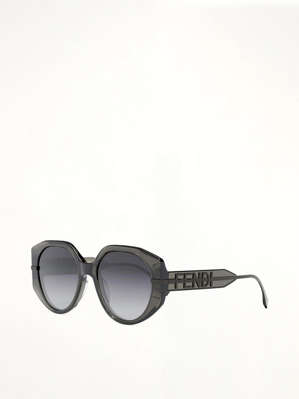 Fendi FE40083U 5420B Round Sunglasses in Grey