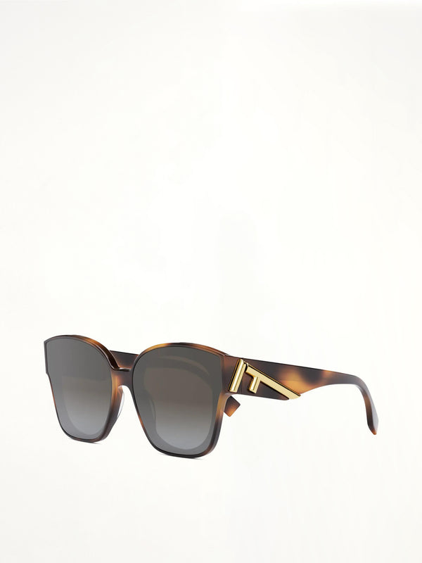 Fendi FE40098F 6553B Cat Eye Sunglasses in Havana
