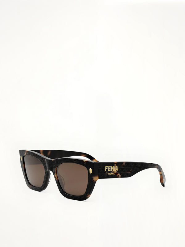 Fendi FE40100I 5355E Acetate Sunglasses in Havana/Brown