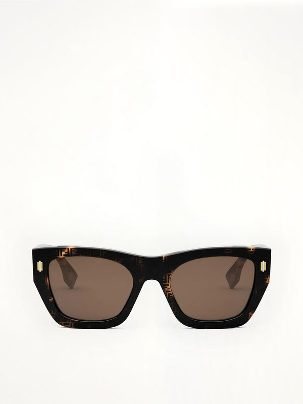 Fendi FE40100I 5355E Acetate Sunglasses in Havana/Brown