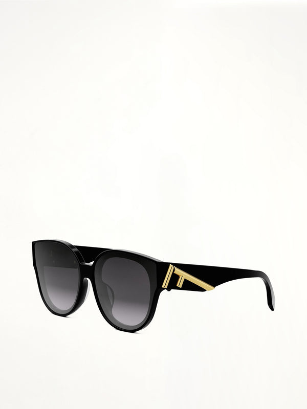 Fendi FE40111F 6501B Wayfarer Sunglasses in Black/Gold