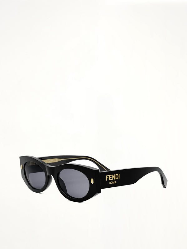 Fendi FE40125F 5301V Acetate Sunglasses in Black/Gold