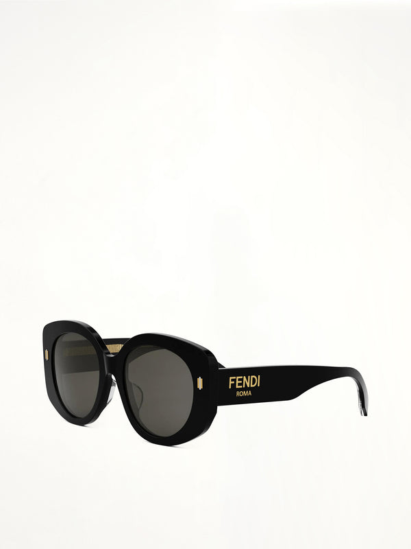 Fendi FE40137F 5301A Acetate Sunglasess in Black/Gold