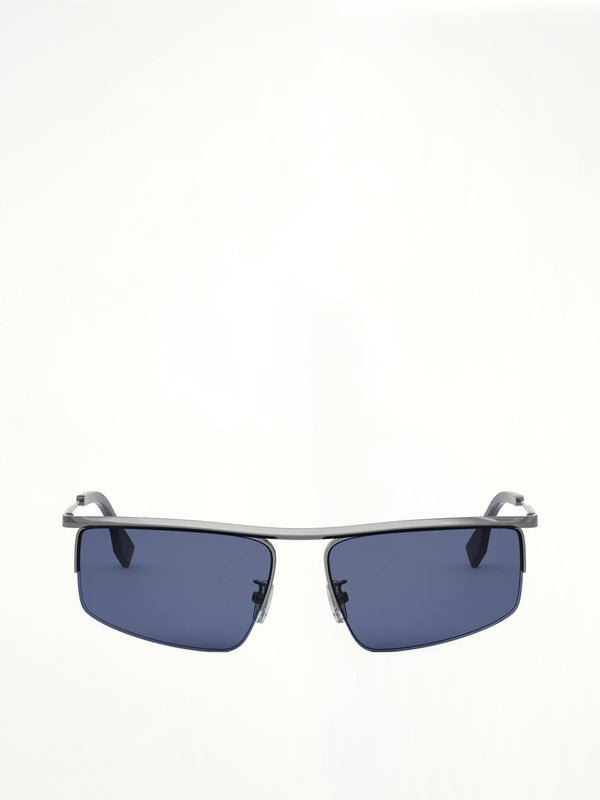Fendi FE40141U 6012V Metal Sunglasess in Grey/Blue