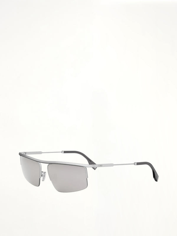 Fendi FE40141U 6017C Metal Sunglasses in Grey/Silver