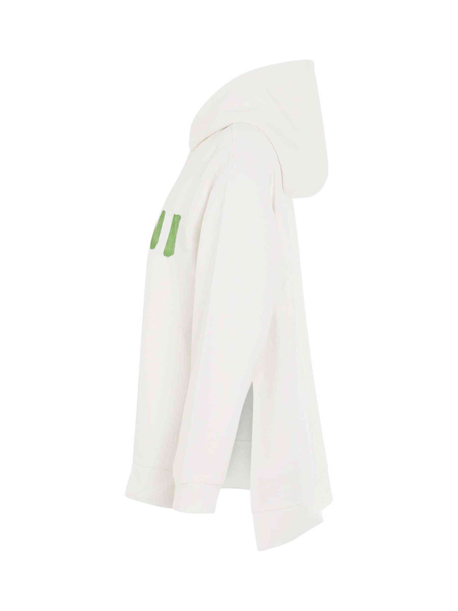 Logo Printed Hoodie in White