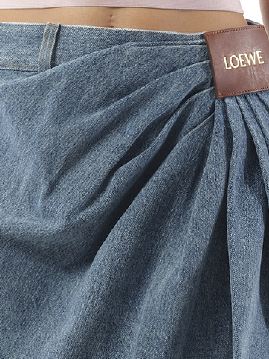 Loewe Draped Skirt in Indigo Blue