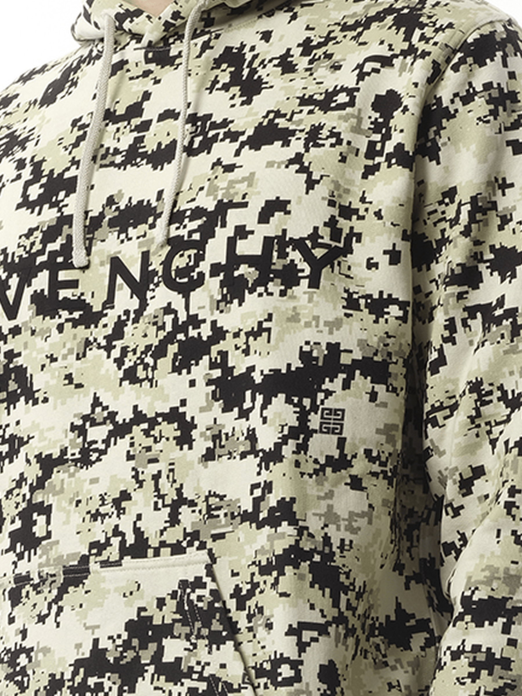 Givenchy Camo All Over Hoodie in Pearl Beige/Black