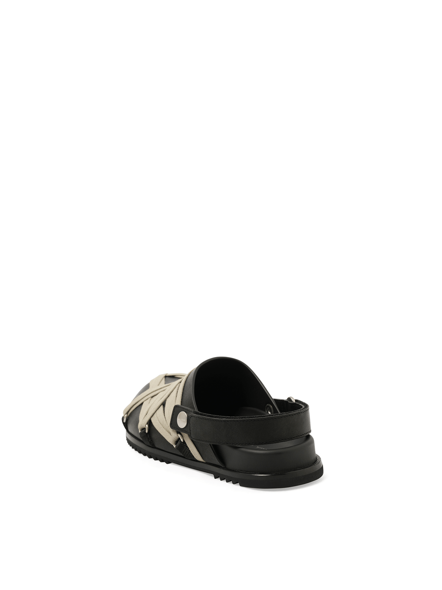 Megalaced Mule Granola in Black Back View | RICK OWENS