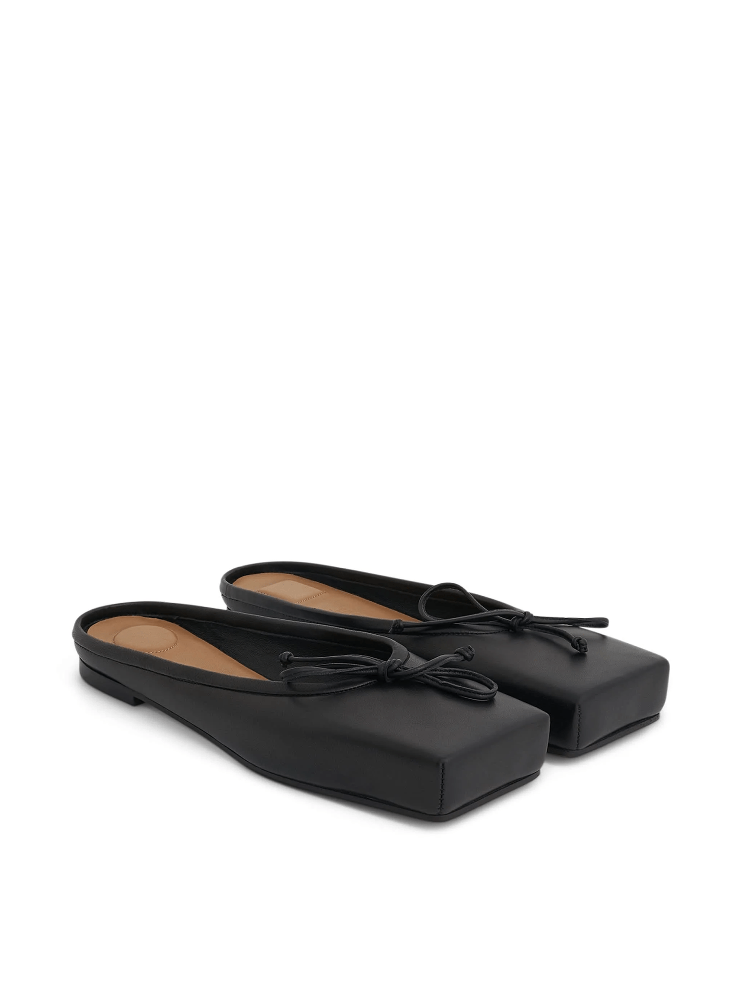 Ballet Flat Mules in Black Front View | JACQUEMUS