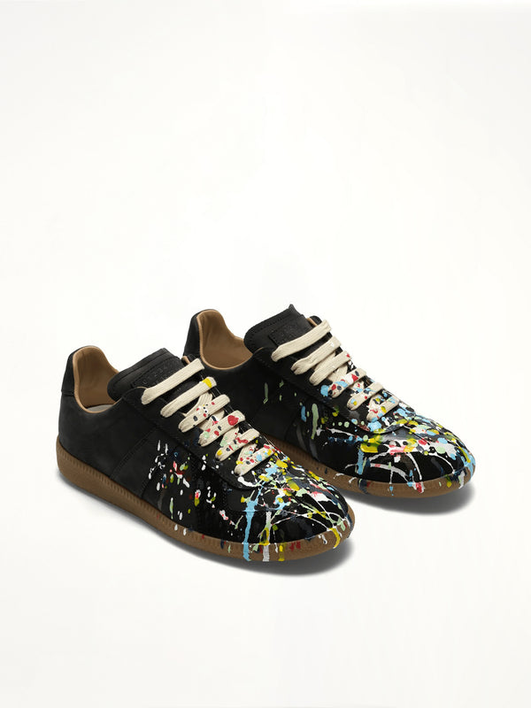Replica Paint Splatter Sneaker in Black