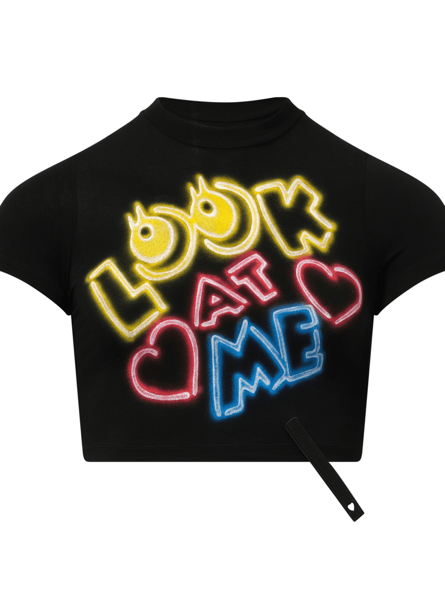 Doublet English Fan-Service Neon Paint T-Shirt in Black