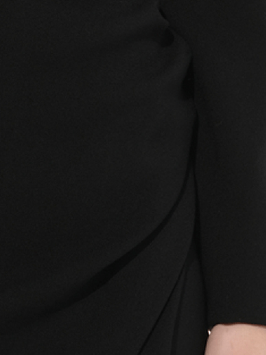 Long Sleeve Short Dress in Black