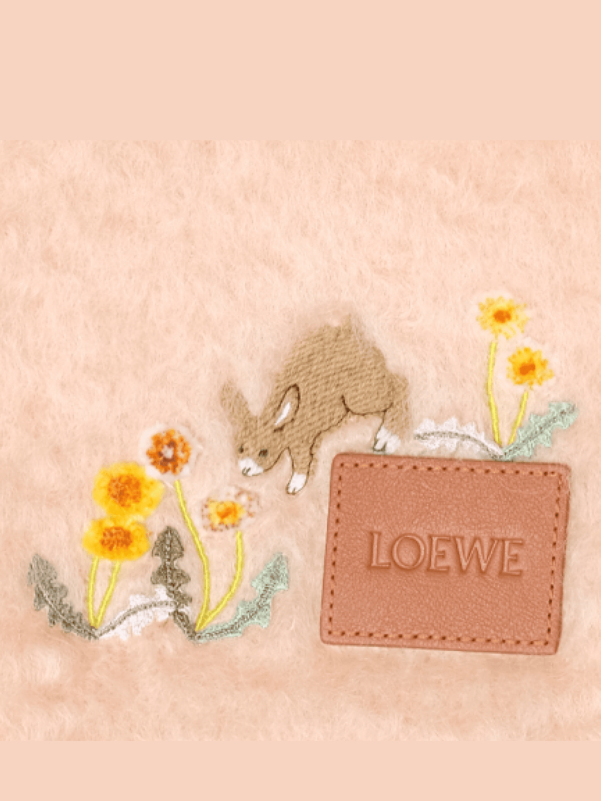 Loewe Bunny Scarf in Light Peach