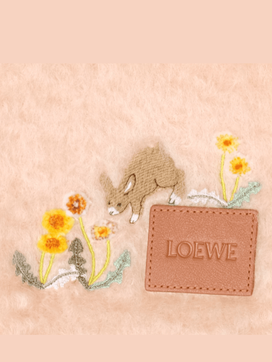 Loewe Bunny Scarf in Light Peach