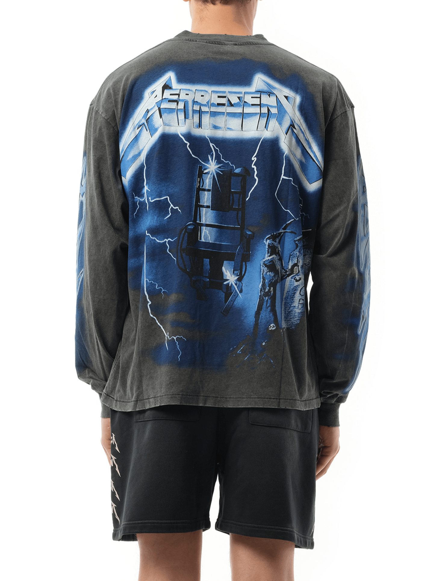 Represent Metallica Ride The Lightning Long Sleeve T-Shirt in Vintage Grey