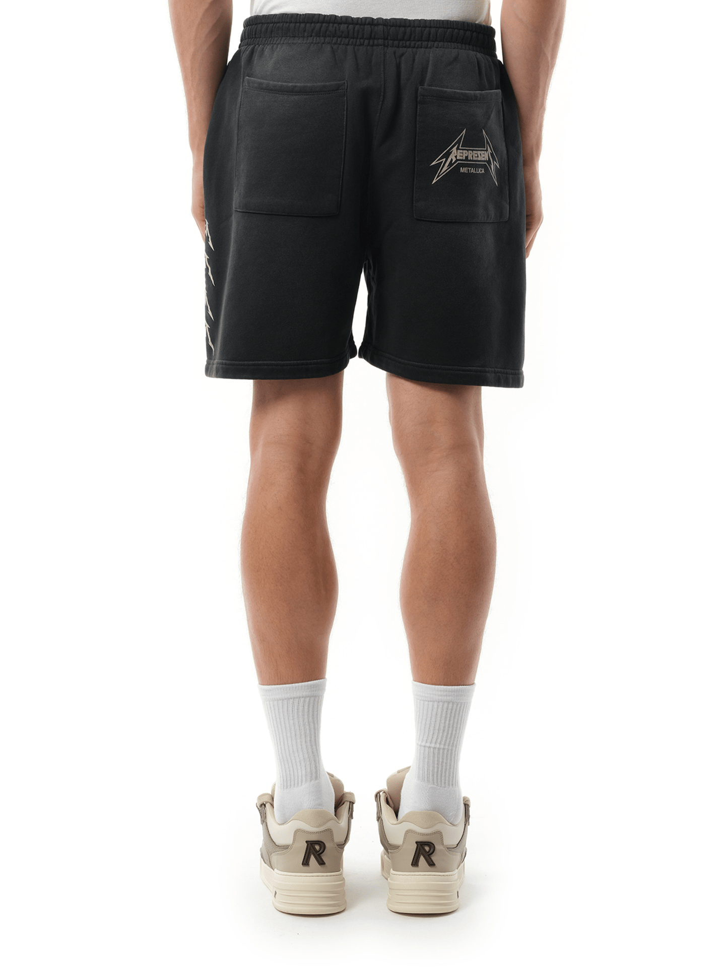 Represent Metallica 40 Year Anniversary Shorts in Stained Black