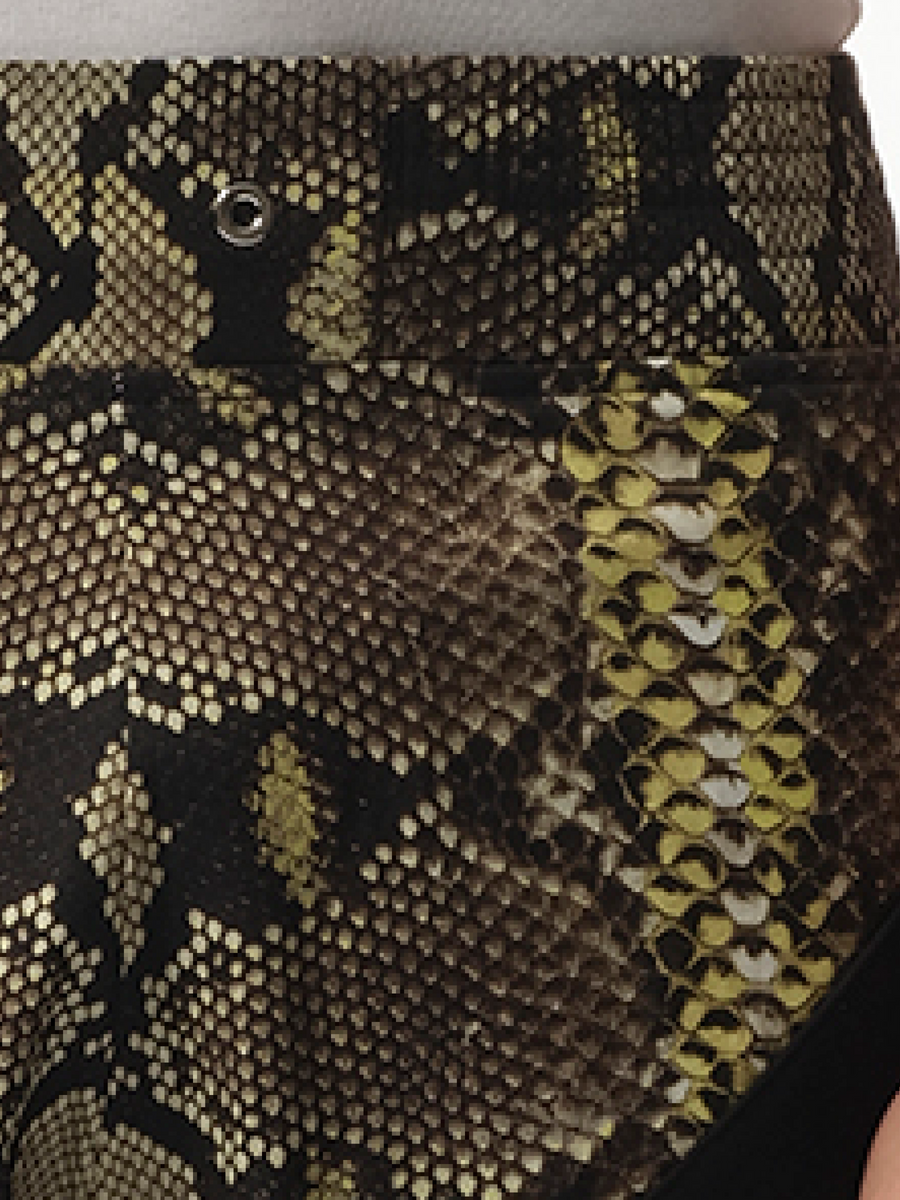 Snake Print Bermuda in Beige