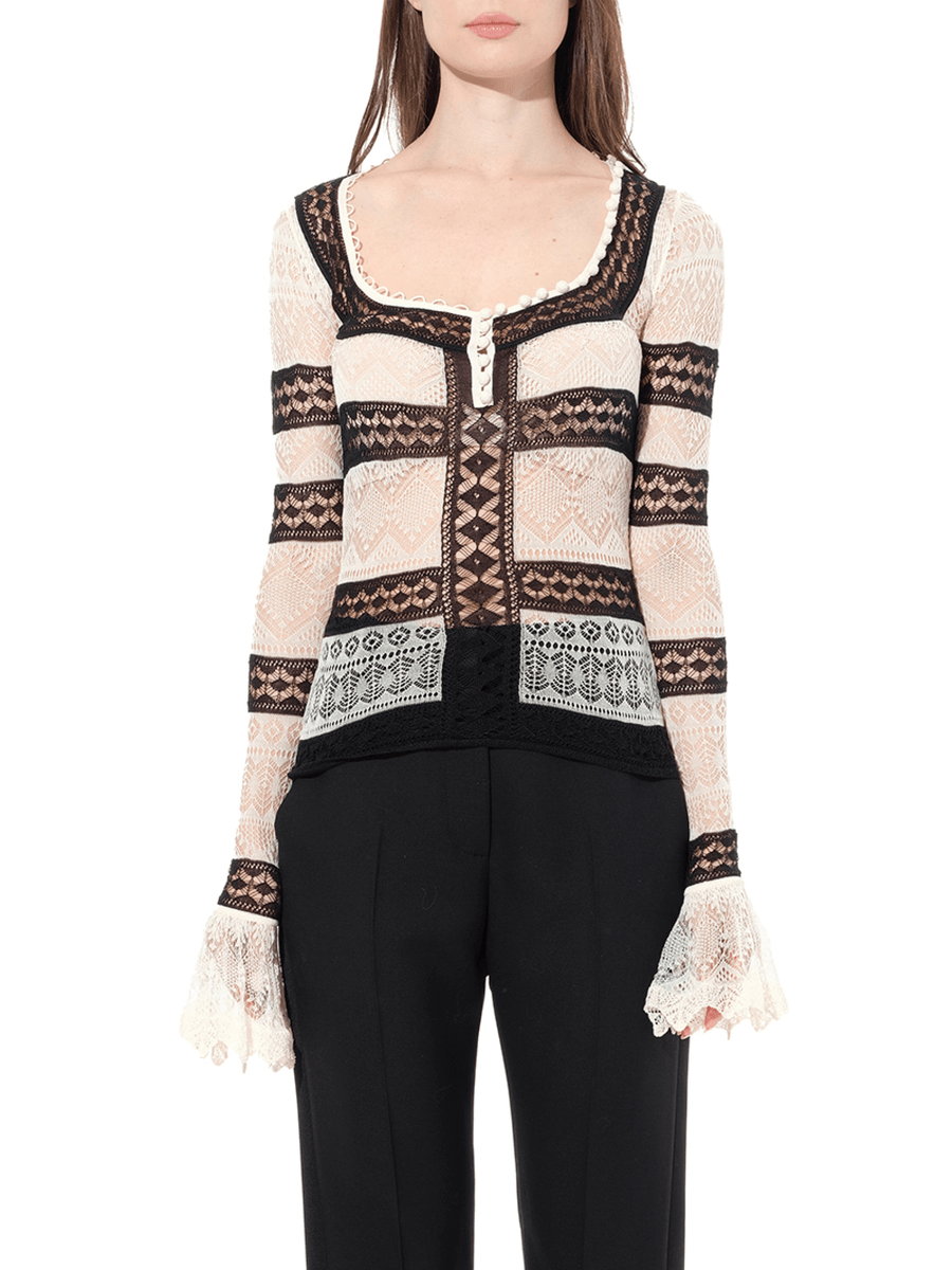 Scoop Neck Long Sleeve in Multicolor