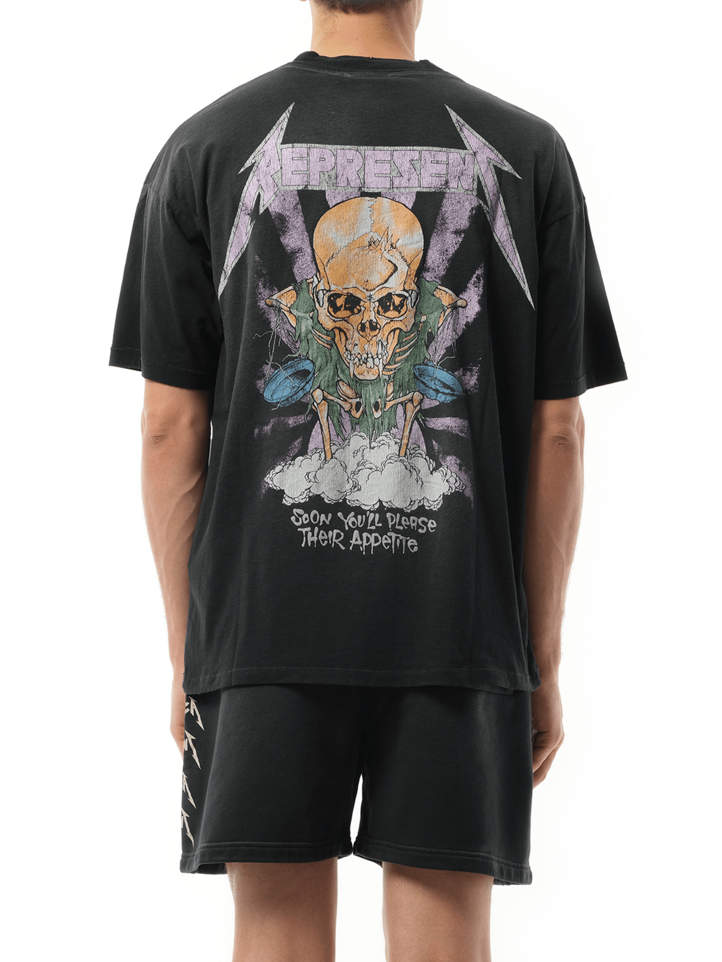 Represent Metallica Justice T-Shirt in Stained Black