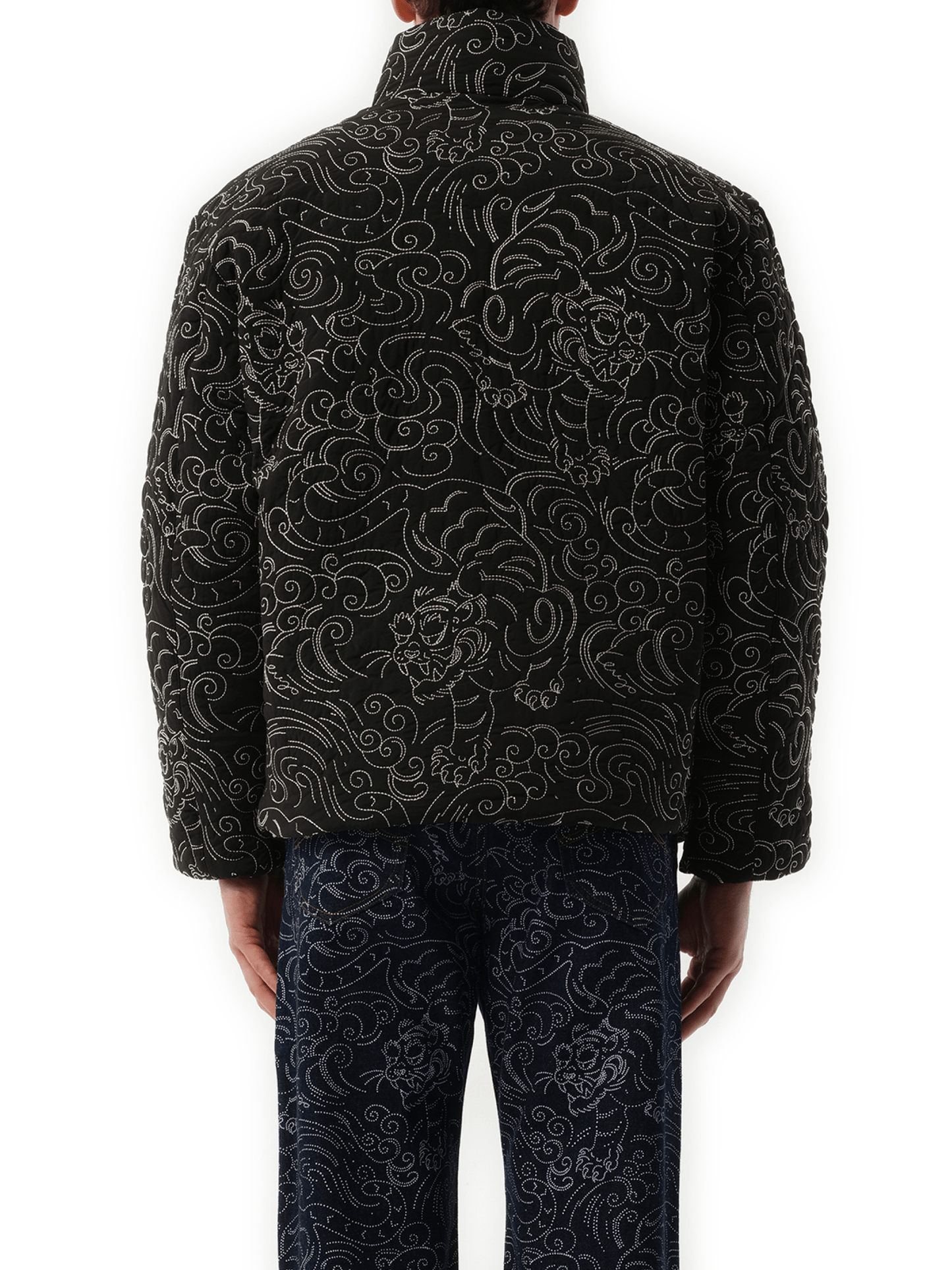 Kenzo Star Tiger Down Jacket in Black