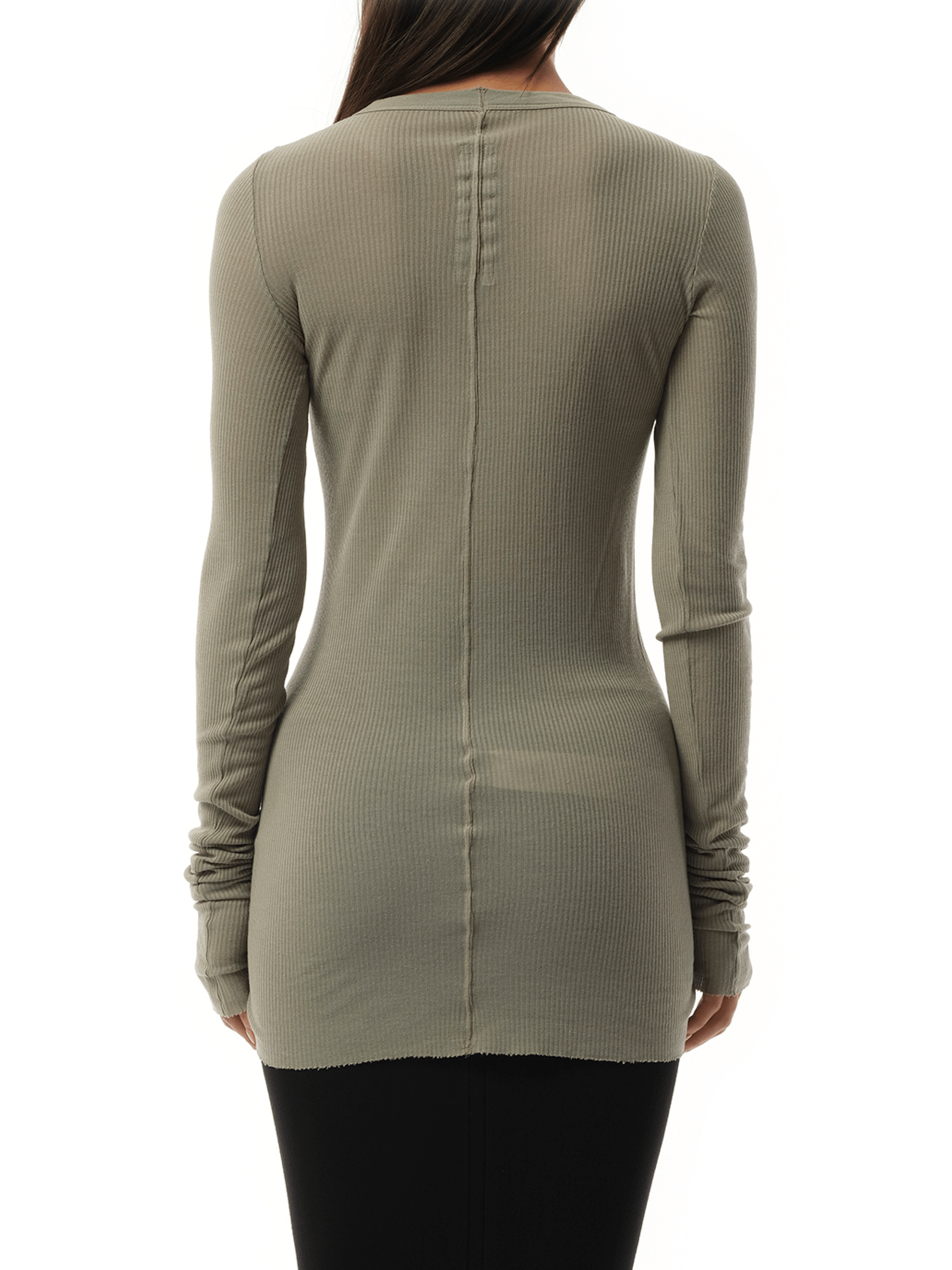 Rick Owens Rib Long Sleeve T-Shirt in Celadon