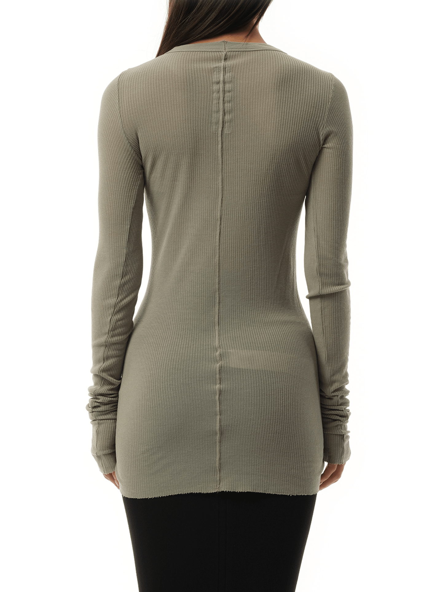Rick Owens Rib Long Sleeve T-Shirt in Celadon