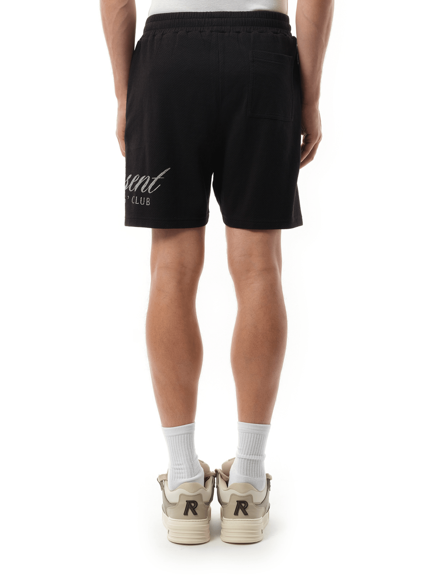 Represent Represent Owners Club Script Mesh Shorts in Black