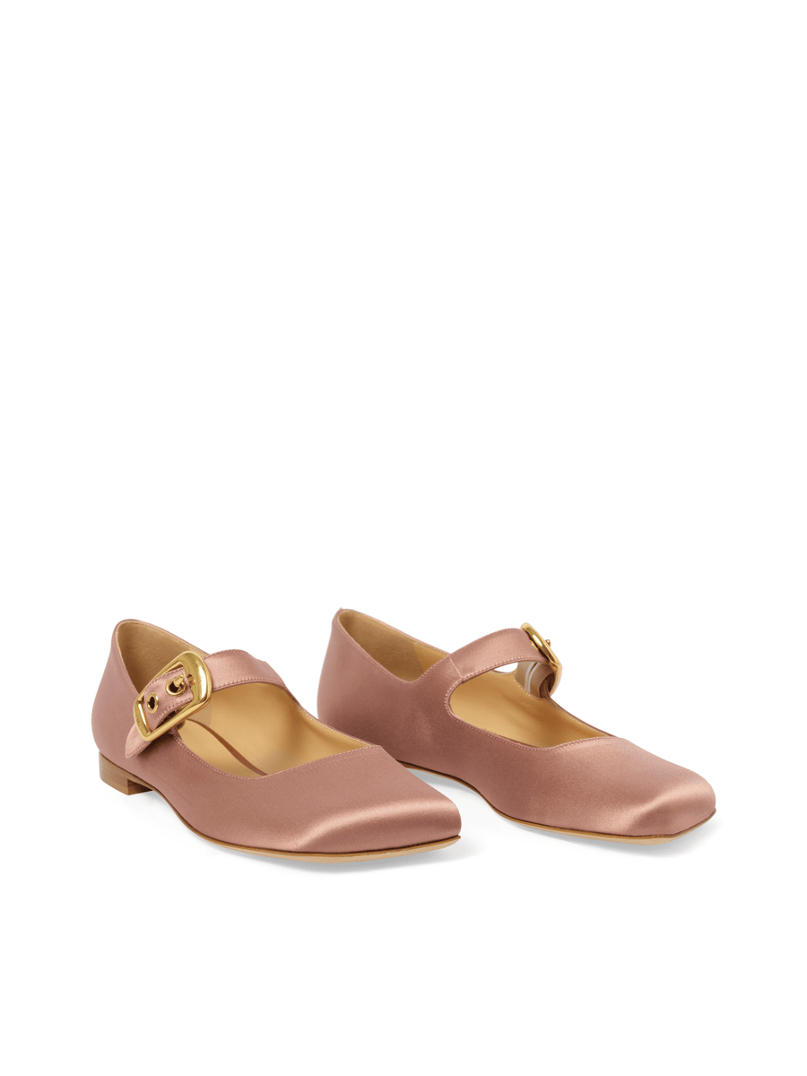 Polly Flats in Misty Rose Front View | CHLOE