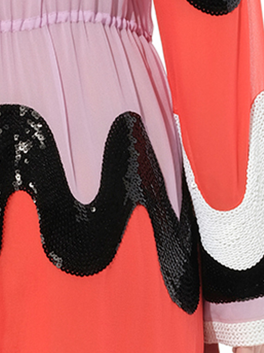 Belted Dress in Multicolor