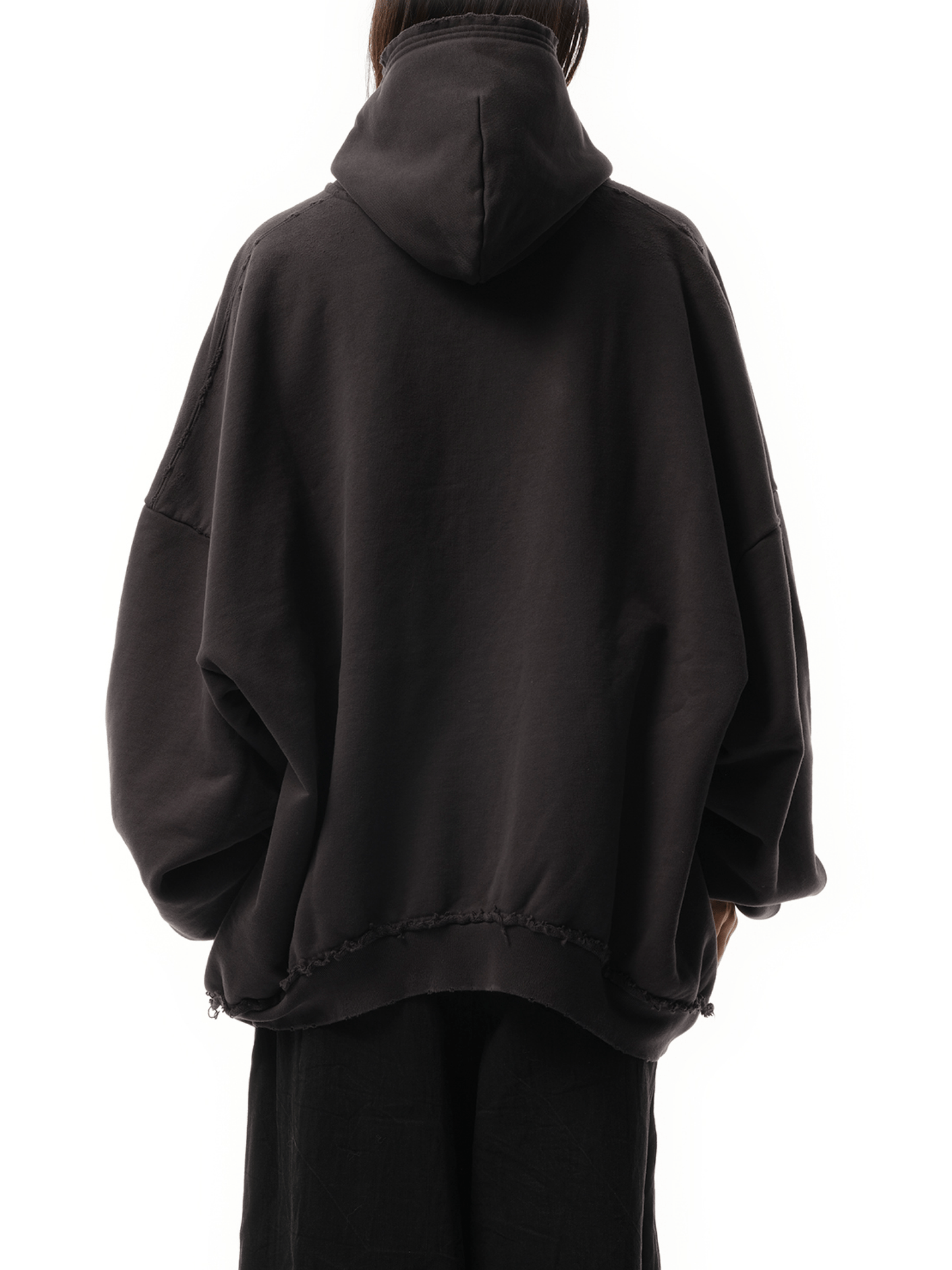 Ciao Bello Pulled Hoodie in Washed Black