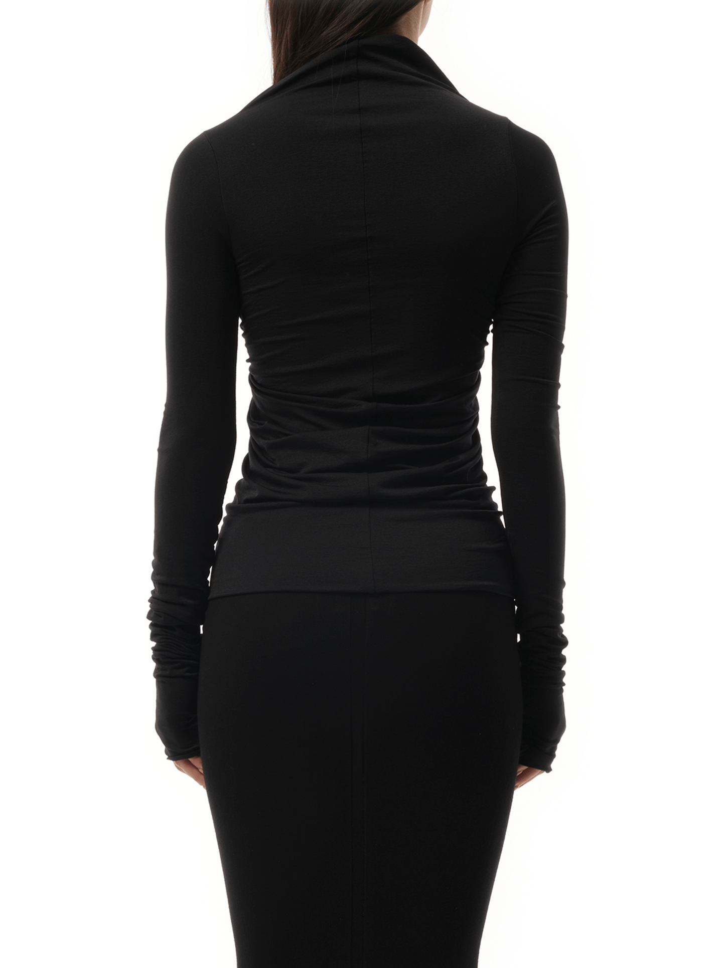 Rick Owens Jersey Long Sleeve Prong in Black