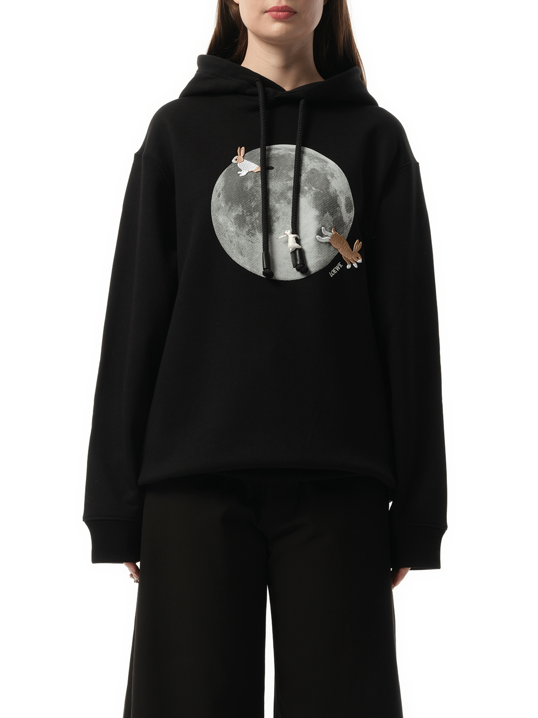 Loewe Moon Print Hoodie in Black