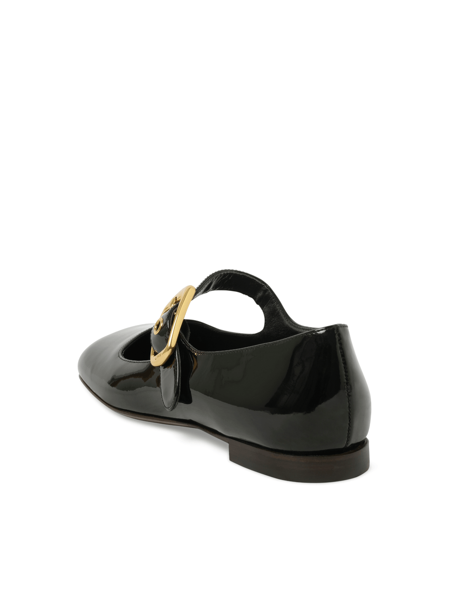 Polly Flat Sandals in Black Back View | CHLOE