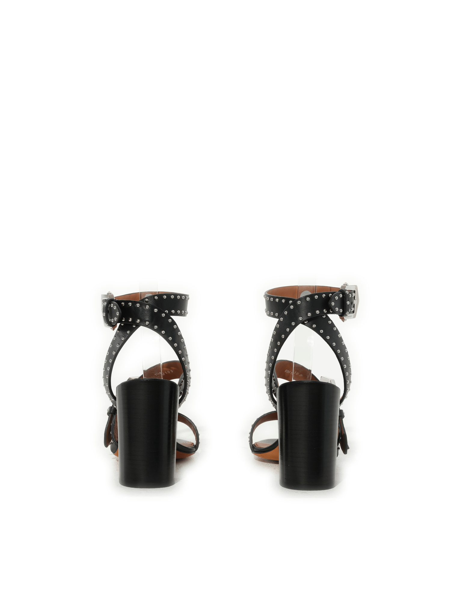 Studs Heel Sandals in Black Top View | GIVENCHY