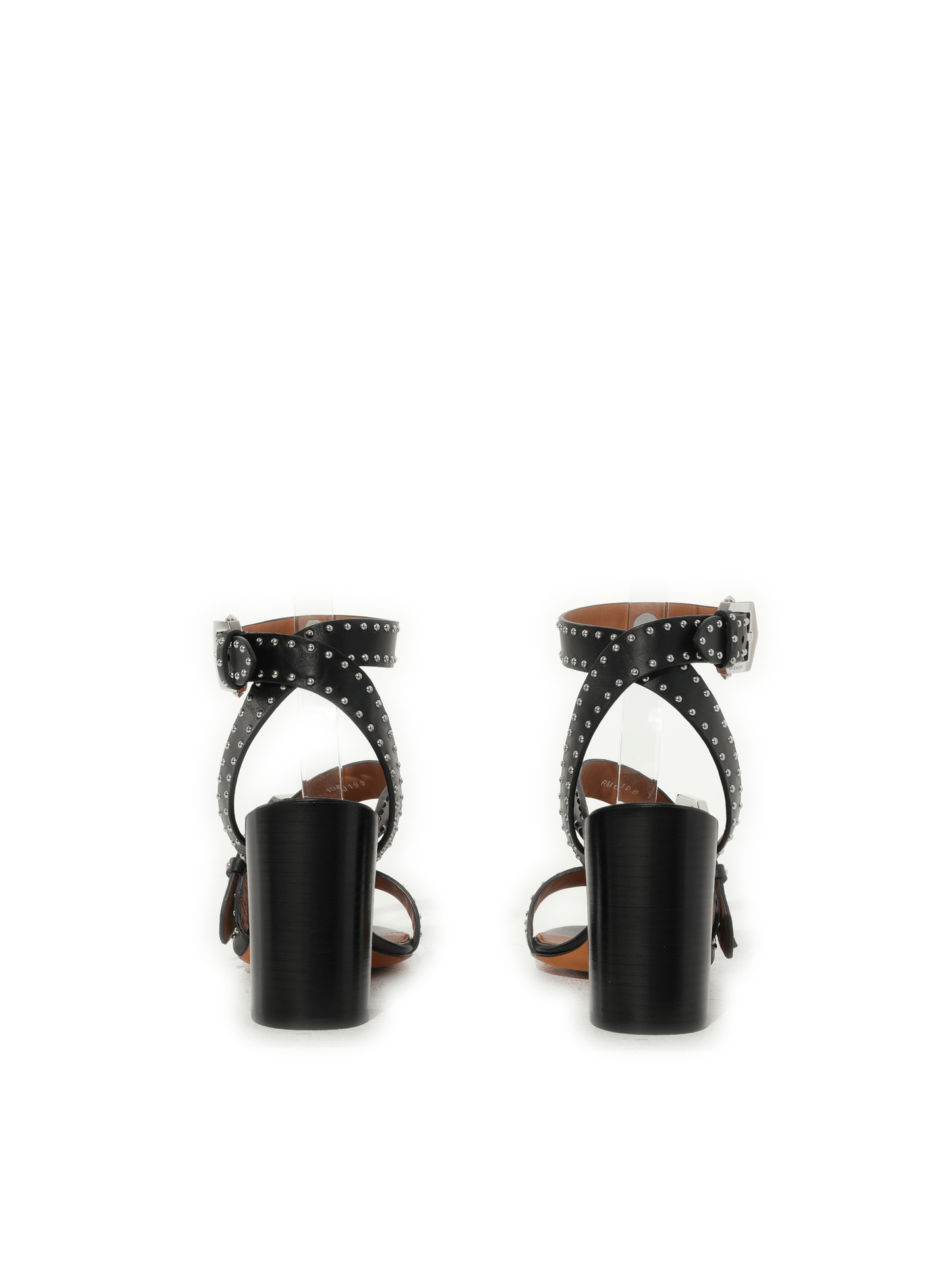 Studs Heel Sandals in Black