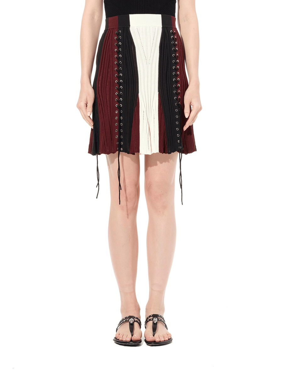 Laddered Mini Skirt in Black