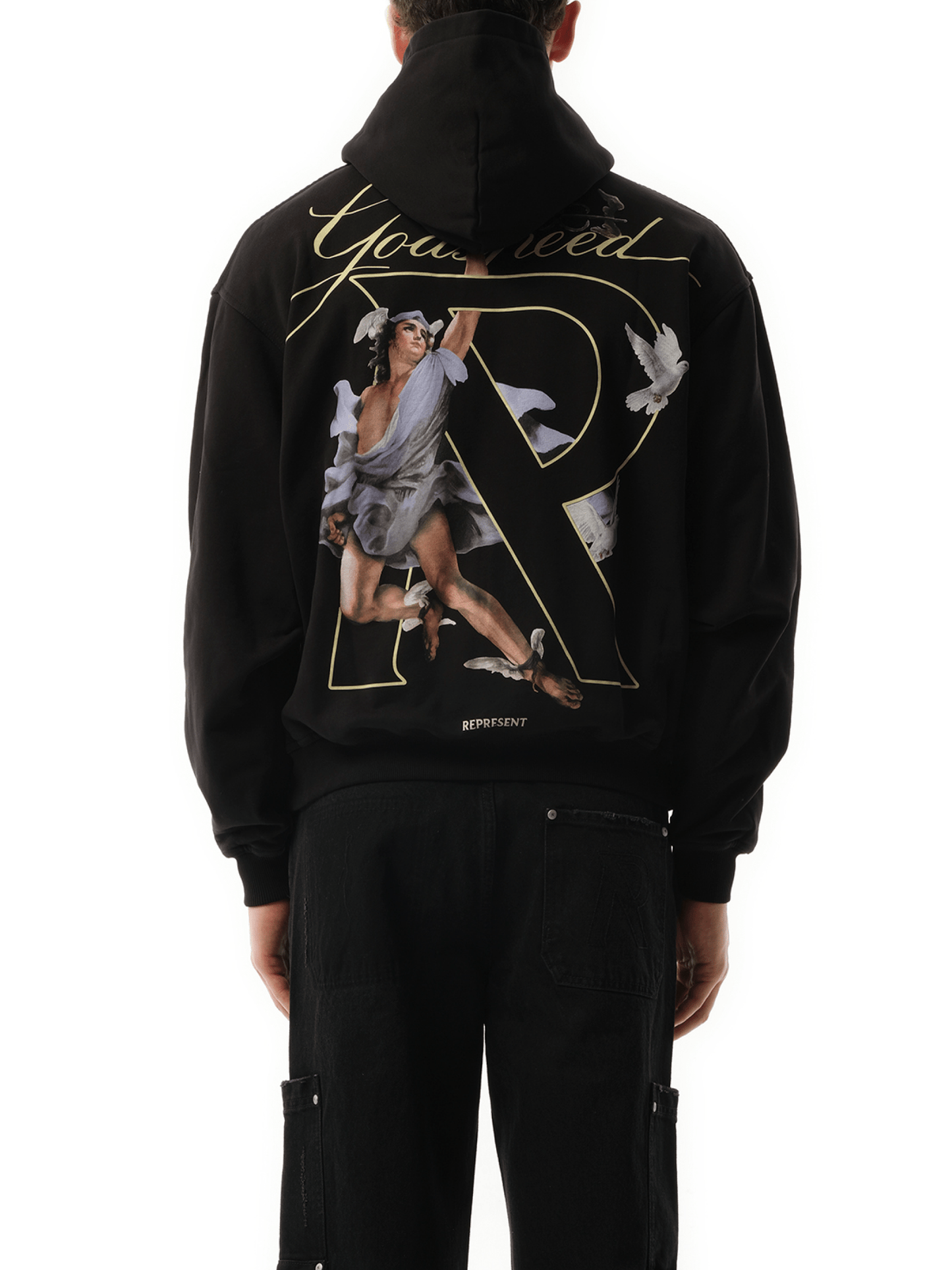 Hermes Zip Hoodie in Jet Black