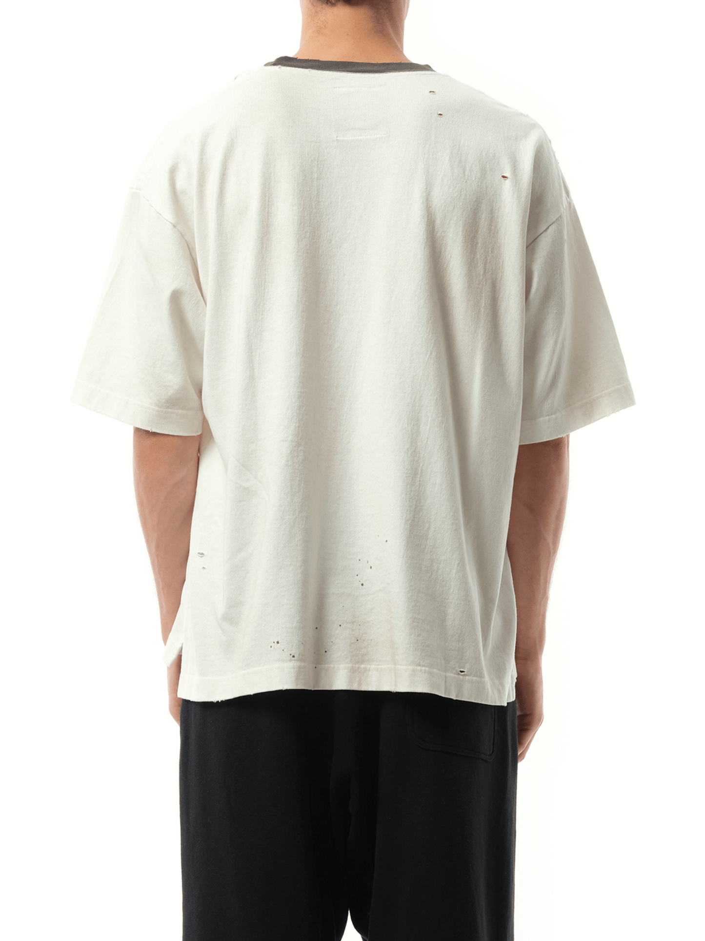 Maison Mihara Yasuhiro Smily Face Printed Distressed T-Shirt in White