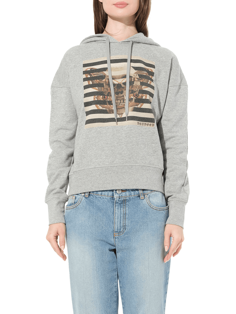 Butterfly Skull Sweatshirt in Grey