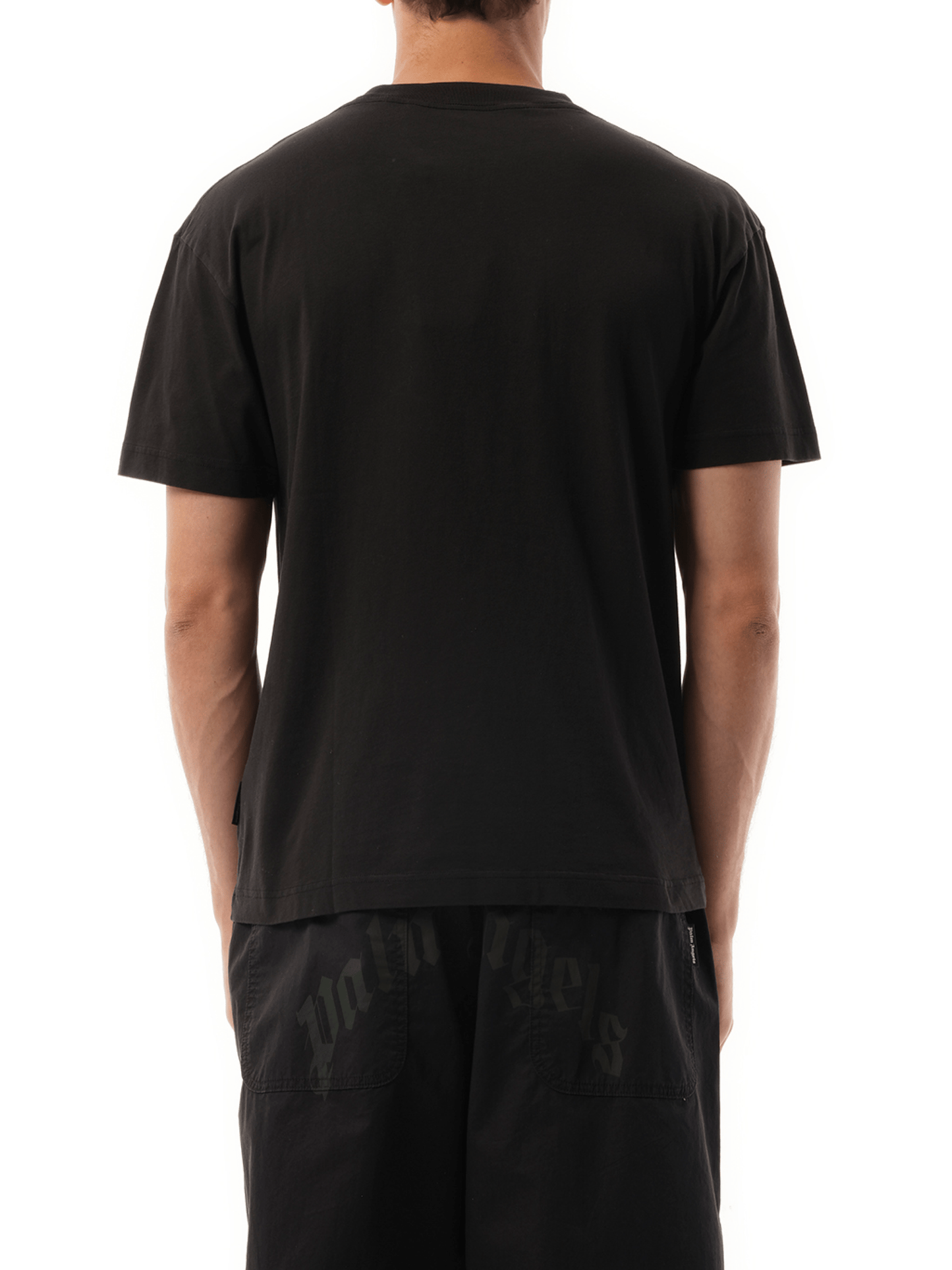 Palm Angels Curved Logo T-Shirt in Black