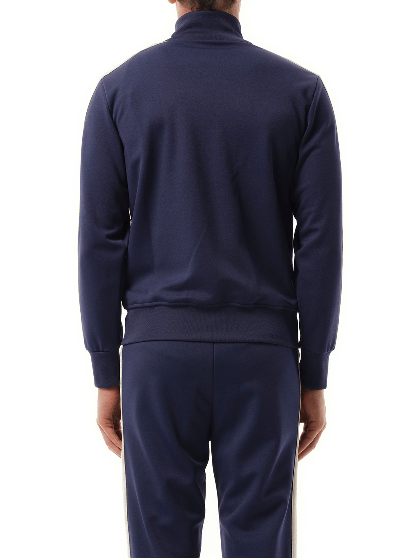 Palm Angels Logo Track Jacket in Navy Blue/Off White