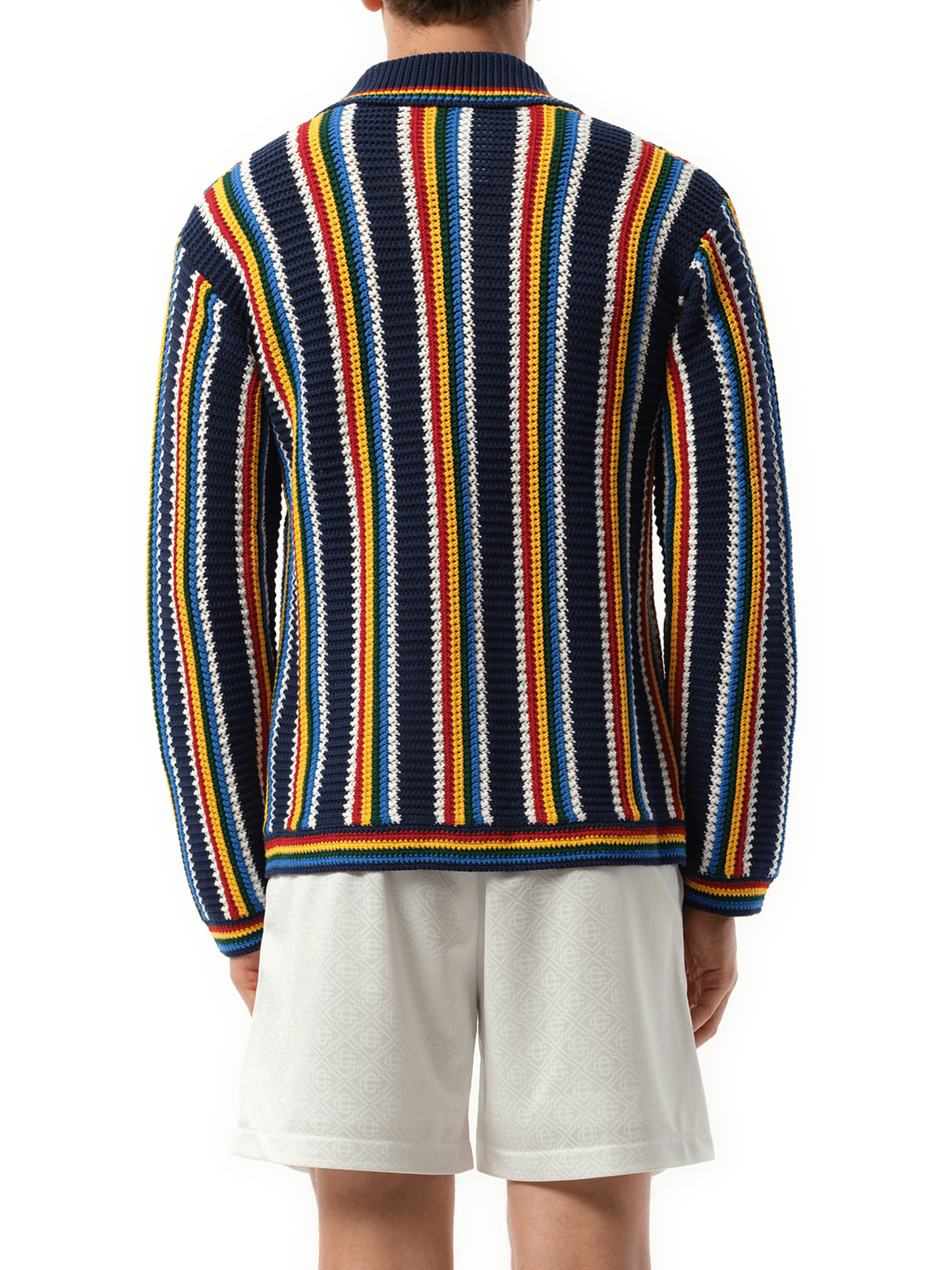 Casablanca Crochet Shacket in Navy