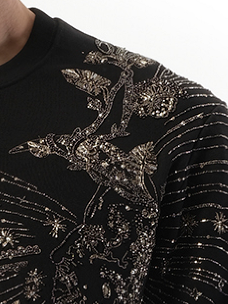 Emb Sweatshirt in Black
