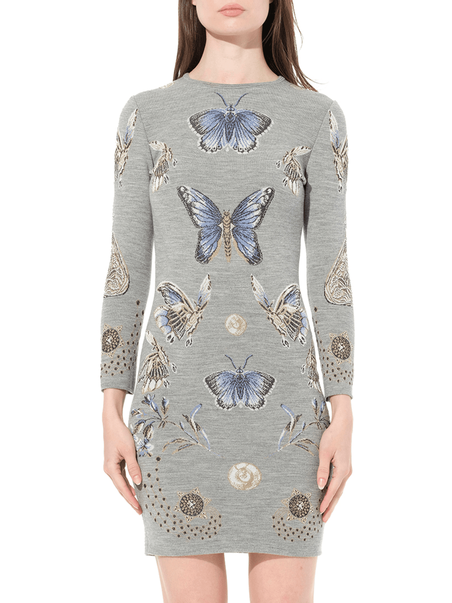 Mini Jacquard Dress in Grey